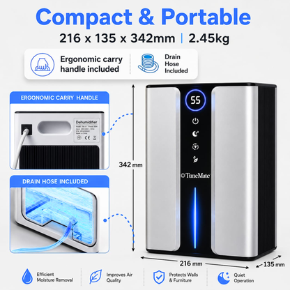 TuneMate® Air Pro 3000mL Dehumidifier & Air Purifier