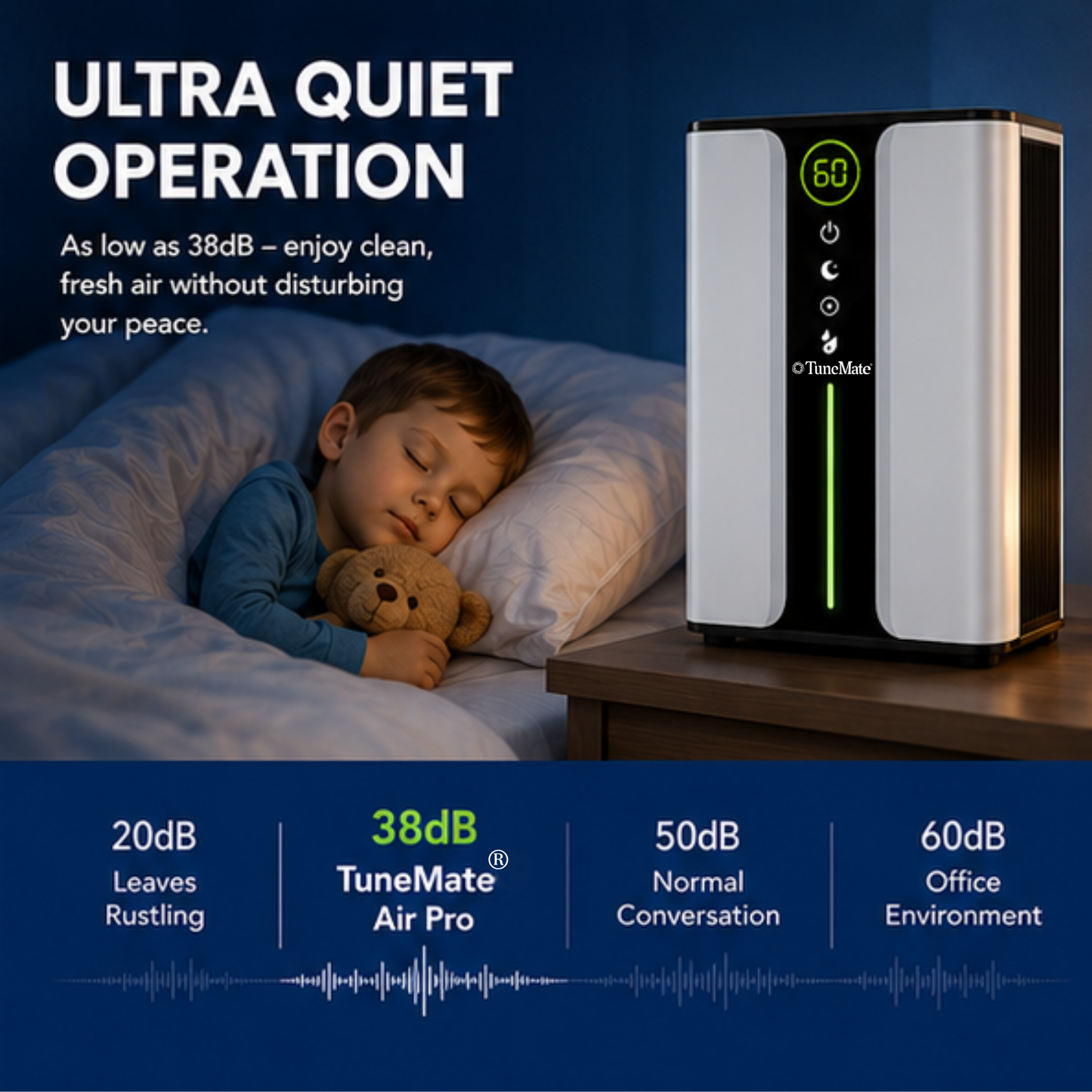 TuneMate® Air Pro 3000mL Dehumidifier & Air Purifier