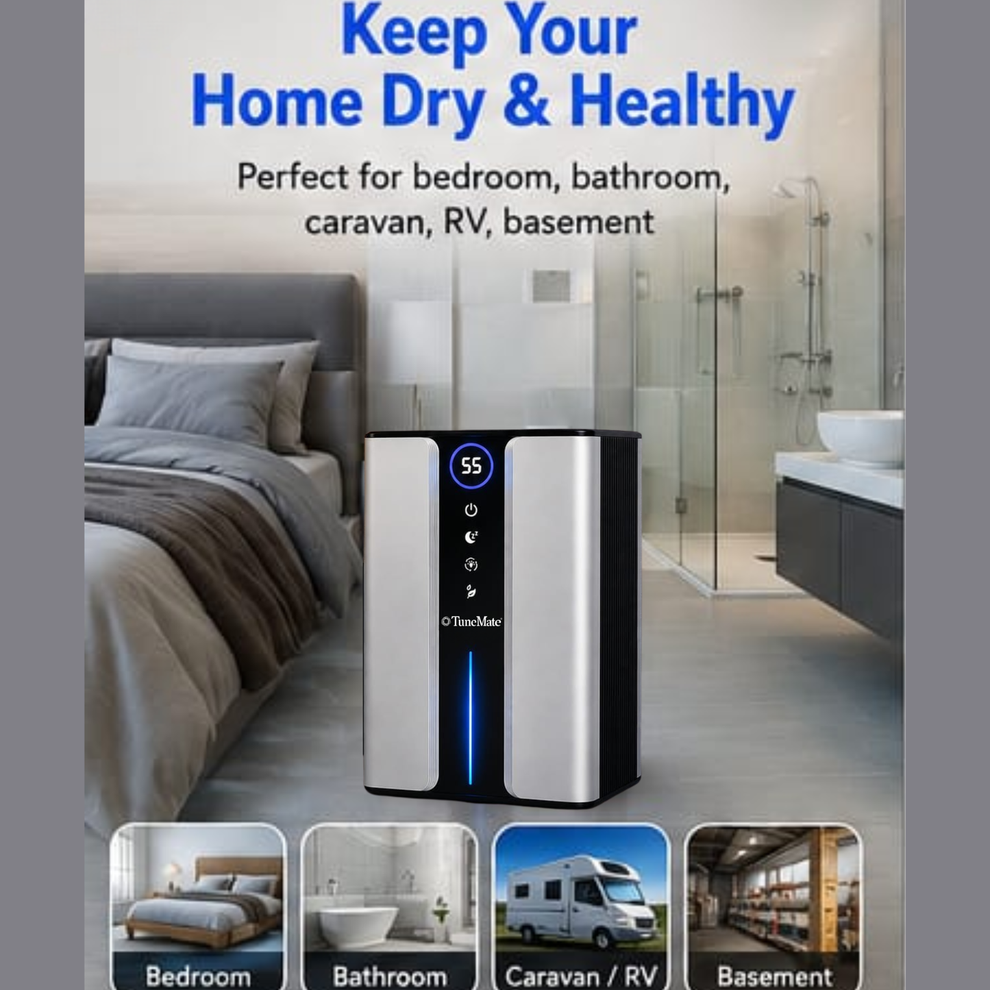 TUNEMATE® 3000ml Dehumidifier | AU Plug | 970 sq ft Coverage