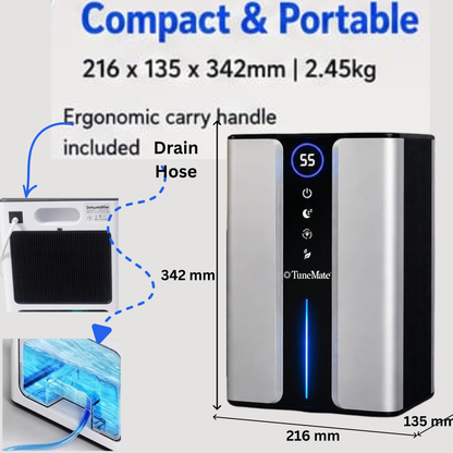 TUNEMATE® 3000ml Dehumidifier | AU Plug | 970 sq ft Coverage