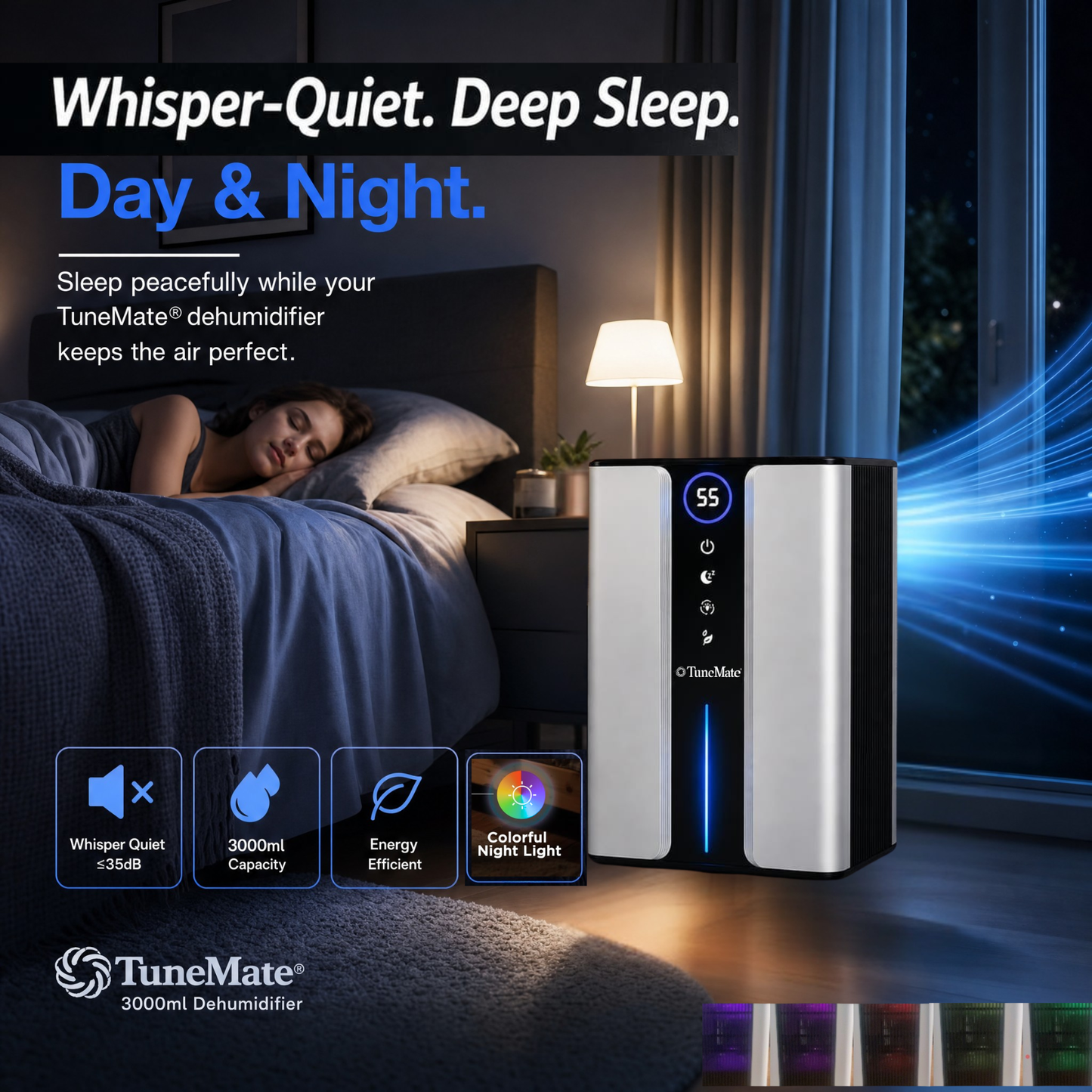 TUNEMATE® 3000ml Dehumidifier | AU Plug | 970 sq ft Coverage